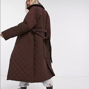 NEVER WORN. Reclaimed Vintage Exclusive quilted longline puffer jacket